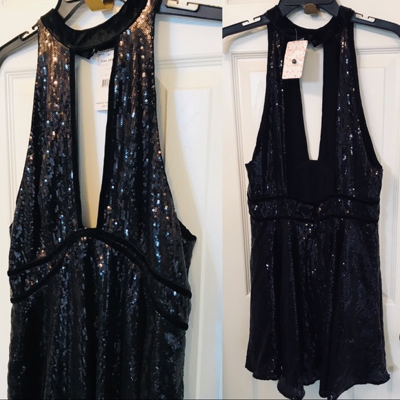 Free People Dresses & Skirts - Sequins Free People 🥳HP🌹 Black stunner Dress